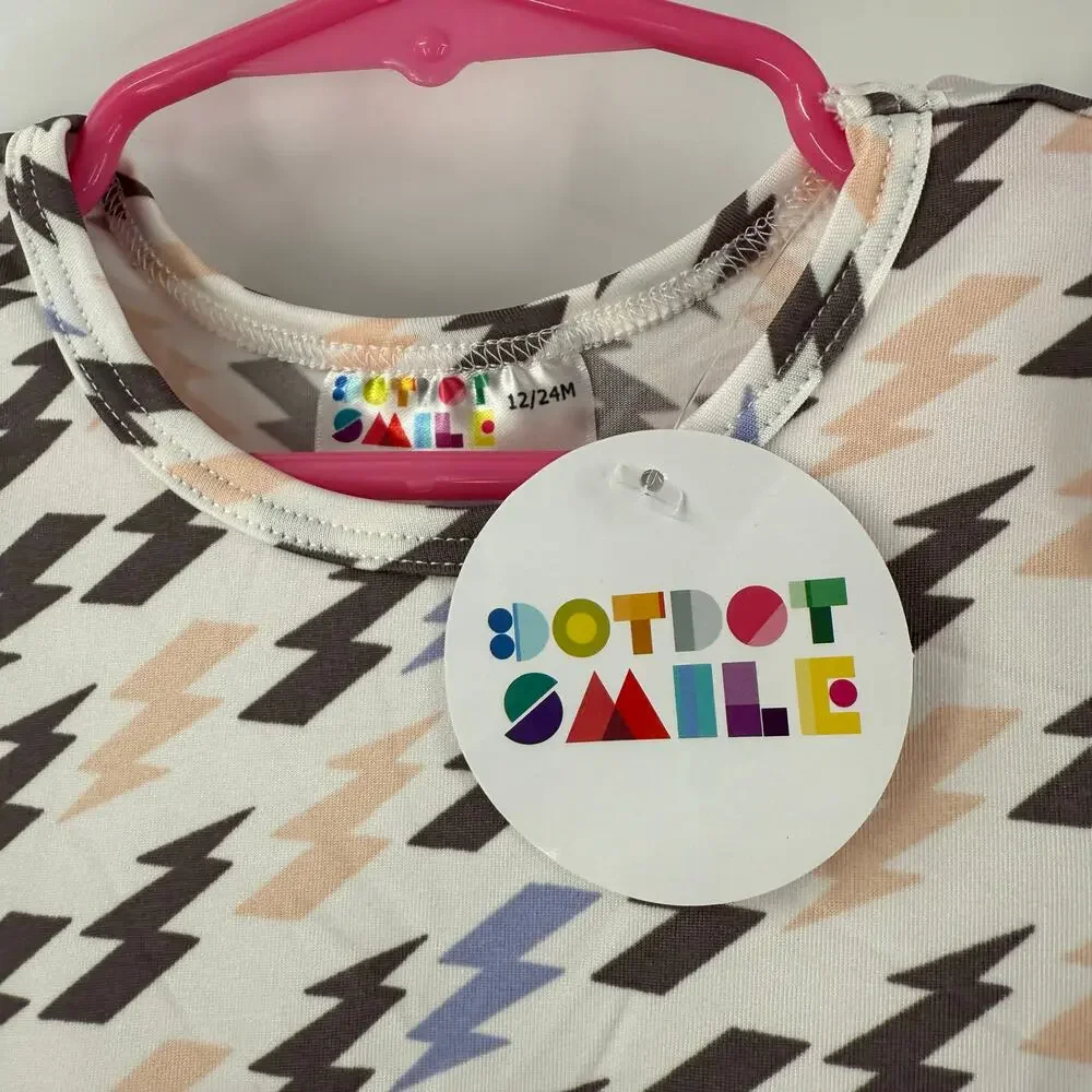 Dot Dot Smile Dress SZ 12/24 Months Bundle Set of 2 NWT Lightening Bolt Seashell